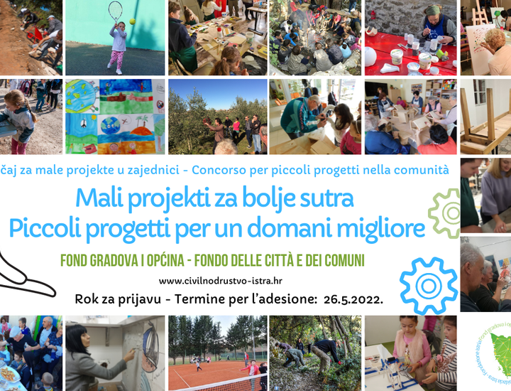 Otvoren natječaj za male projekte u zajednici “Mali projekti za bolje sutra”
